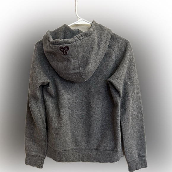 TNA Aritzia Women’s Hoodie Grey With Dark Purple Felt Logo Size Small - Picture 2 of 6